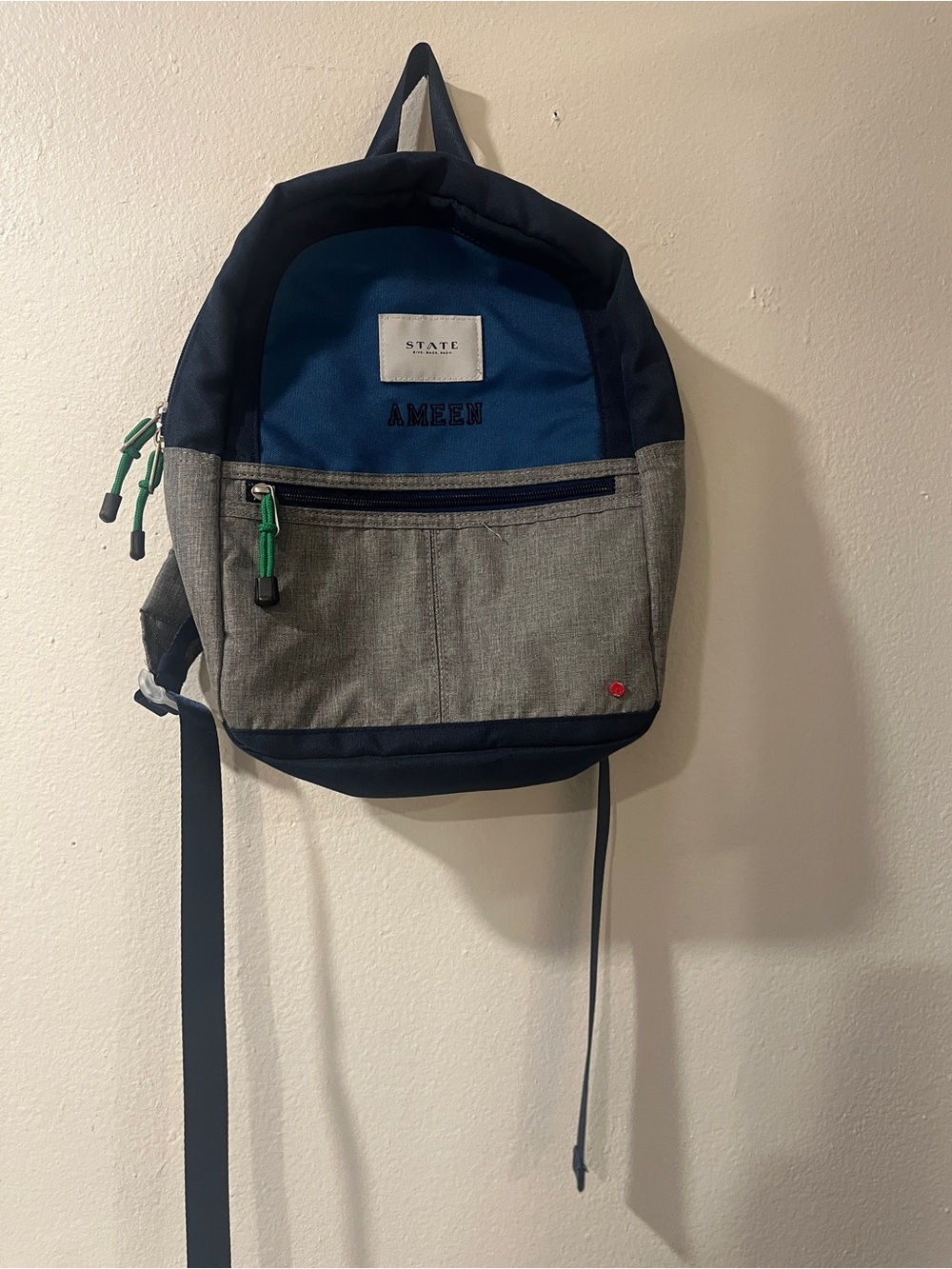 STATE Navy, Gray and Green Accent Backpack with Personalization